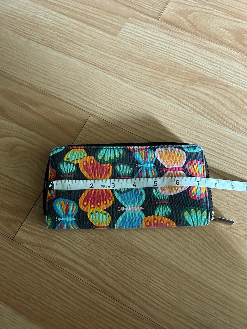 Vibrant Multicolored Butterfly Patterned Continental Wallet
